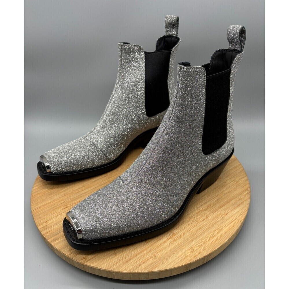 Calvin Klein X Raf Simons Silver Western Boots 205W39NYC Womens 7.5 / EU 37.5 - Picture 7 of 13